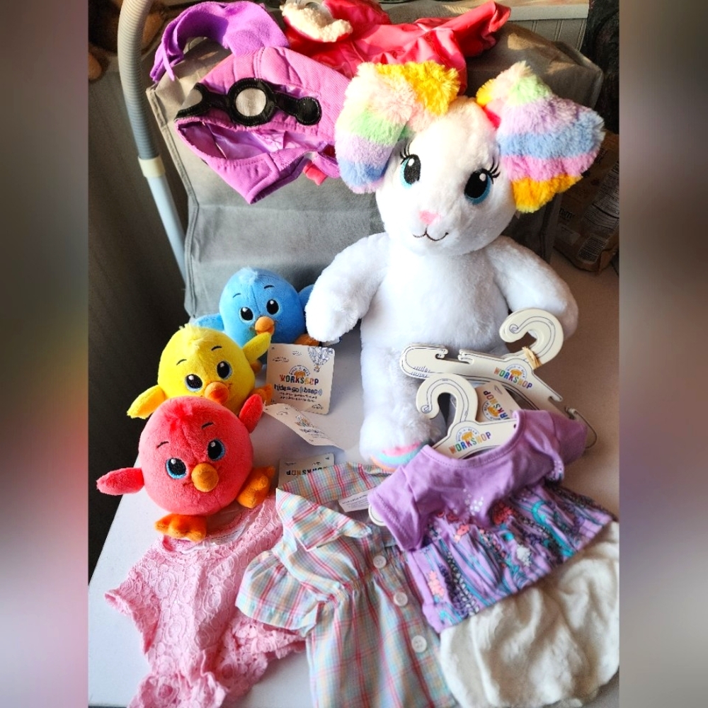 NWT BAB Easter Sweet Stripes Bunny Rabbit Bundle with Chicks and Clothes 2015